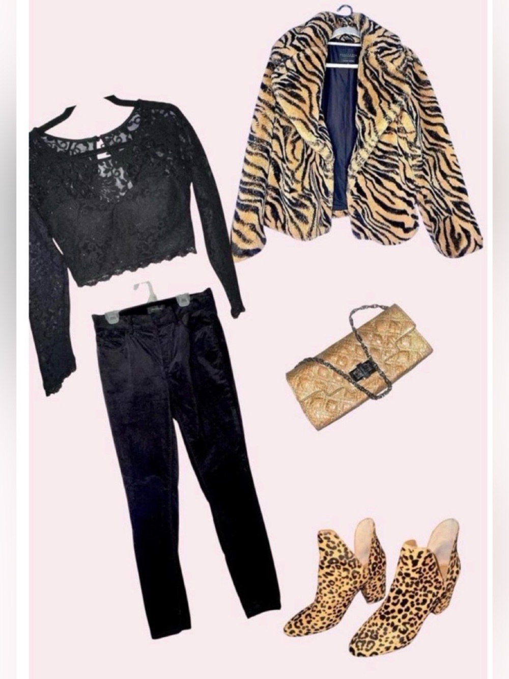 Sanctuary Tiger-Print Faux Fur Jacket in Black and Tan. Size Medium. - Picture 10 of 10
